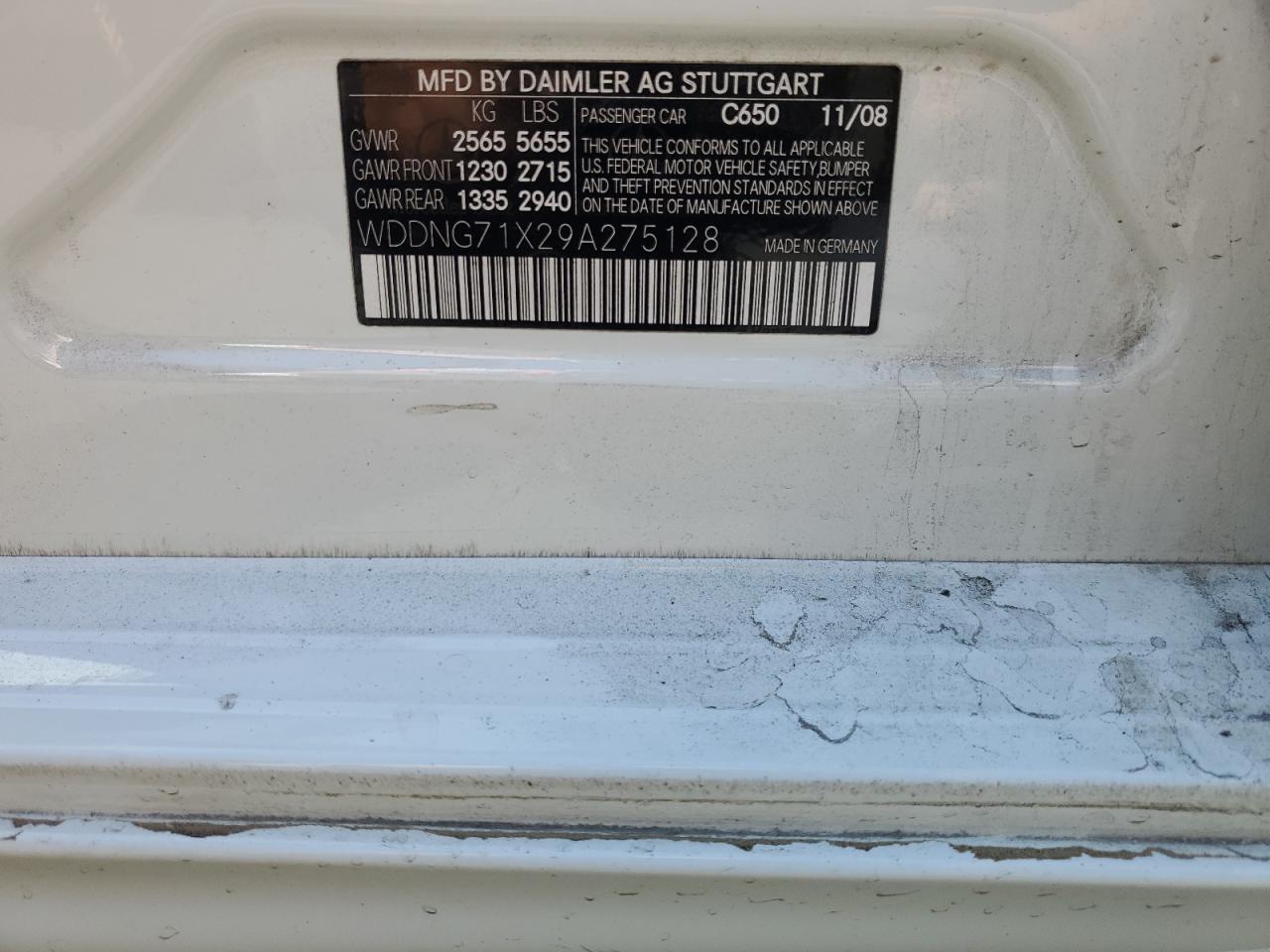 2009 Mercedes-Benz S 550 VIN: WDDNG71X29A275128 Lot: 66958815