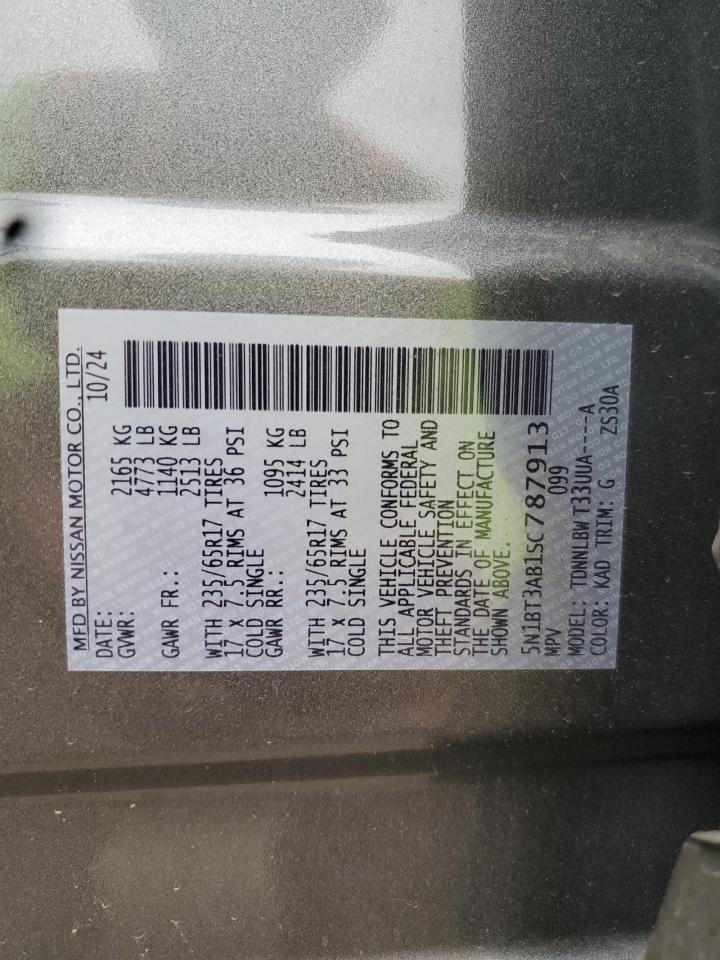 2025 Nissan Rogue S VIN: 5N1BT3AB1SC787913 Lot: 65137445