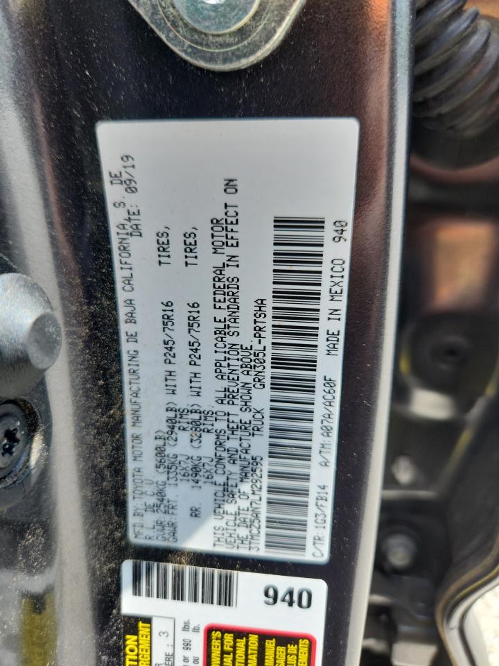 2020 Toyota Tacoma Double Cab VIN: 3TMCZ5AN7LM292595 Lot: 64520865