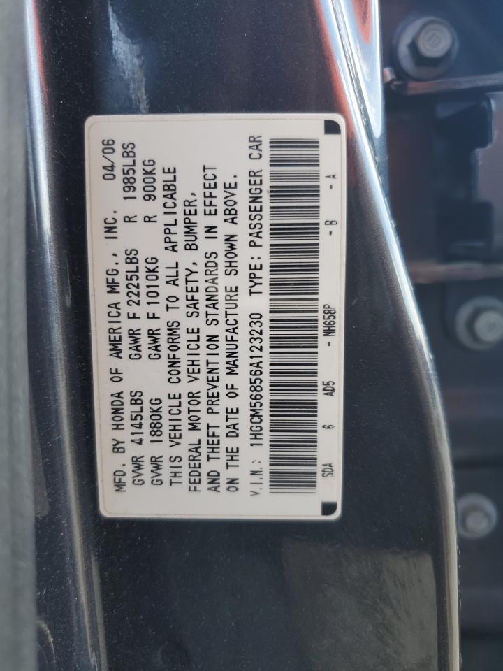2006 Honda Accord Ex VIN: 1HGCM56856A123230 Lot: 63002315