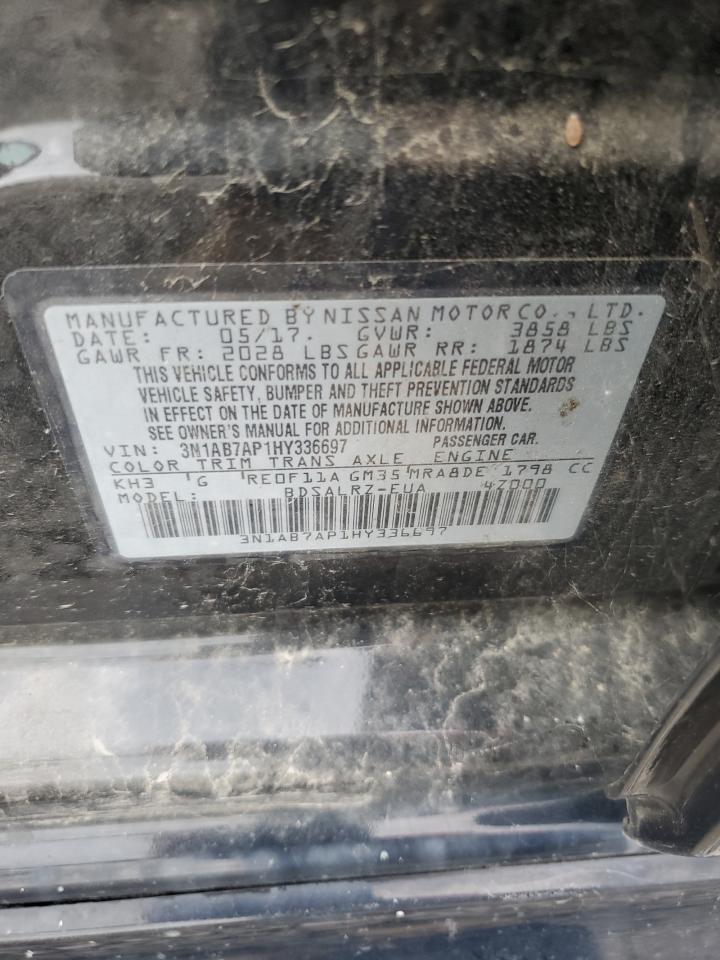 2017 Nissan Sentra S VIN: 3N1AB7AP1HY336697 Lot: 65200755