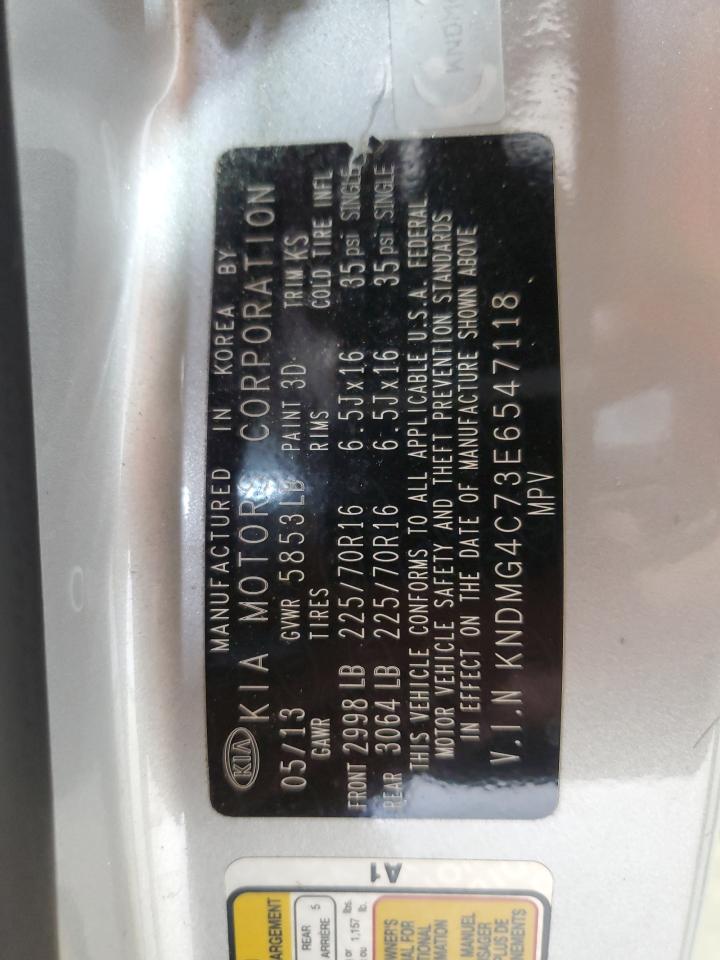 2014 Kia Sedona Lx VIN: KNDMG4C73E6547118 Lot: 62701835