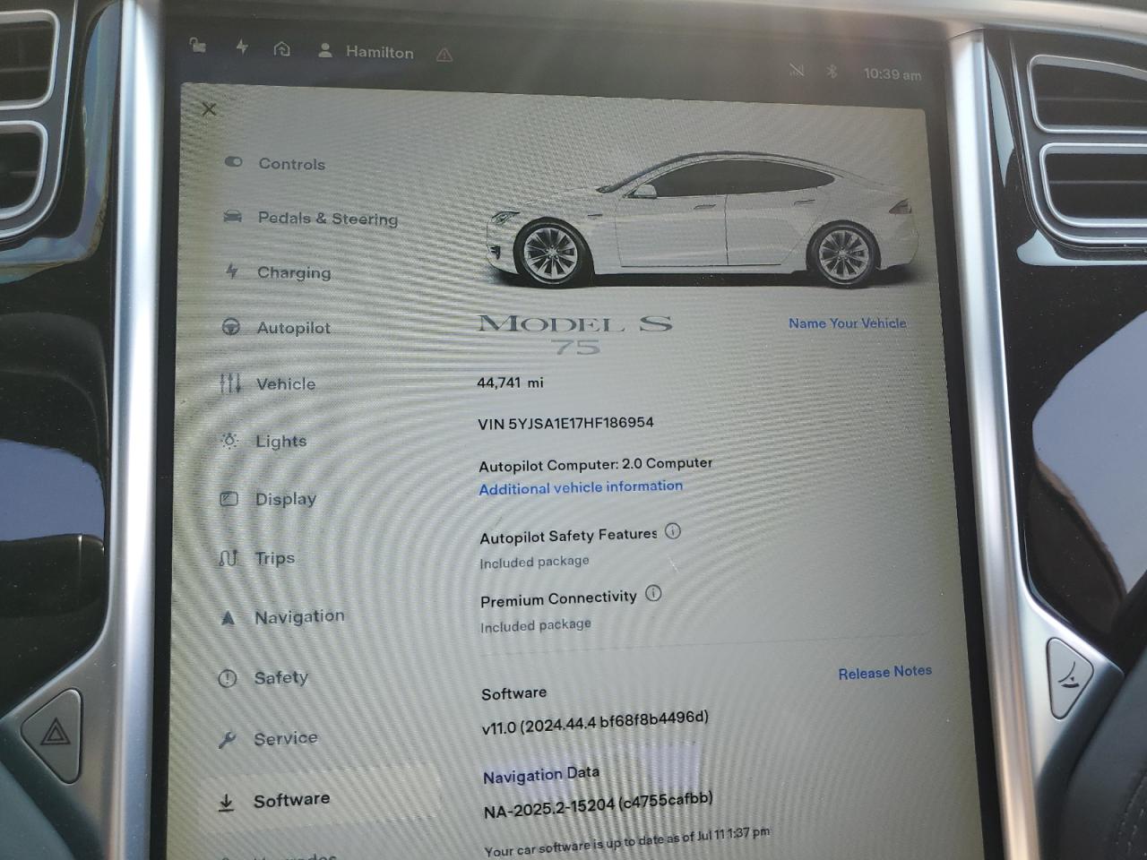 2017 Tesla Model S VIN: 5YJSA1E17HF186954 Lot: 64981335