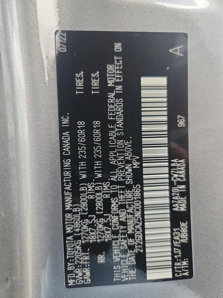2022 Lexus Nx 250 VIN: 2T2GDCAZ5NC001865 Lot: 64560085