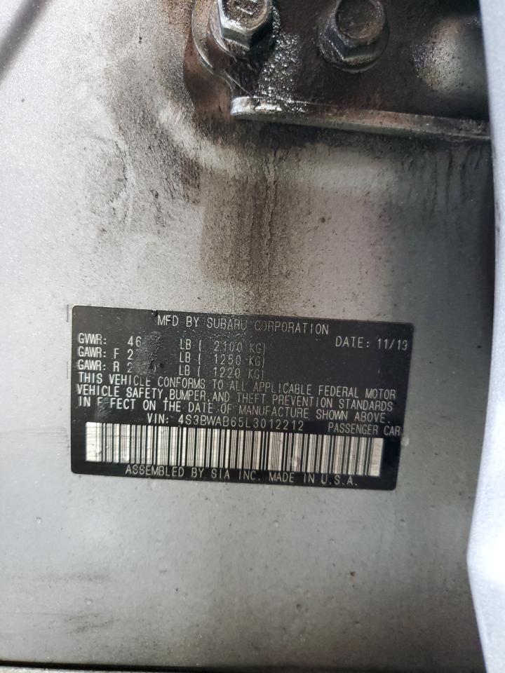 2020 Subaru Legacy VIN: 4S3BWAB65L3012212 Lot: 64387295