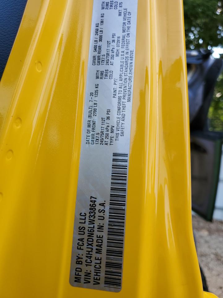 2020 Jeep Wrangler Unlimited Sport VIN: 1C4HJXDN6LW338647 Lot: 64452735