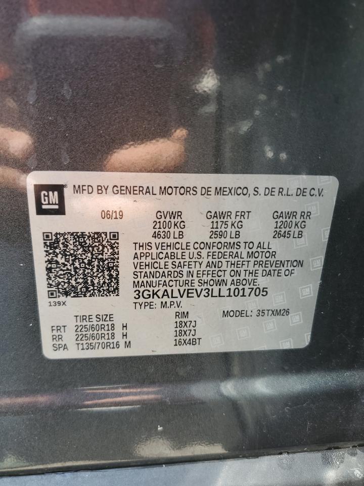 2020 GMC Terrain Slt VIN: 3GKALVEV3LL101705 Lot: 64112855