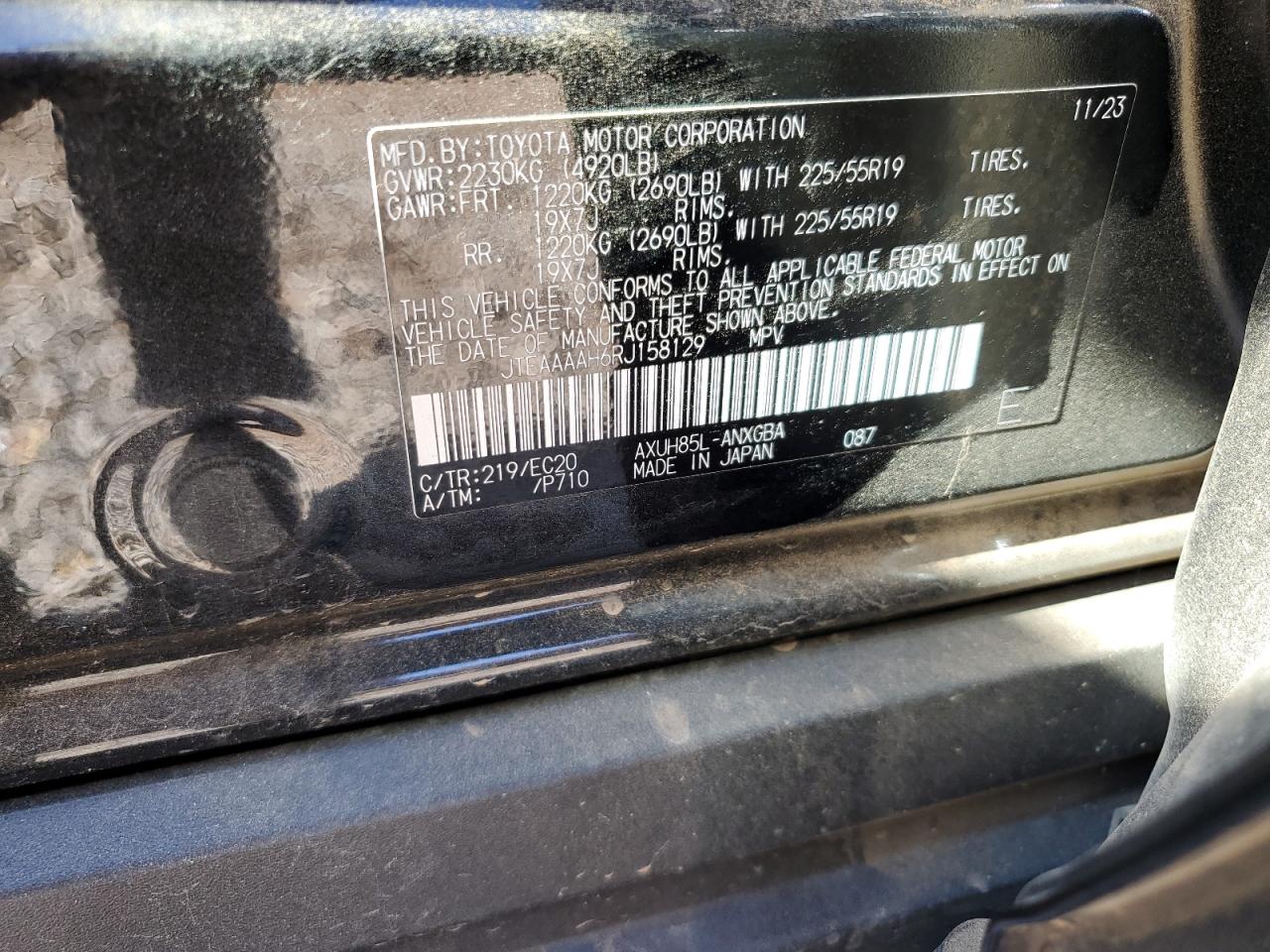 2024 Toyota Venza Le VIN: JTEAAAAH6RJ158129 Lot: 63261865