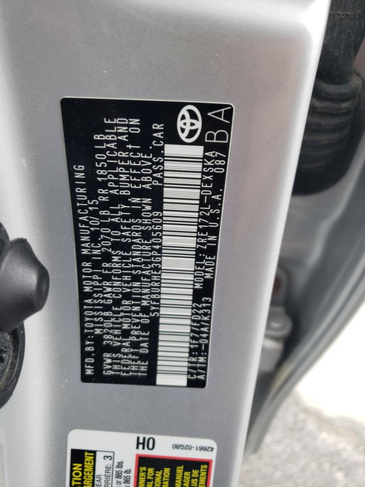 5yfburhe3gp405609 5YFBURHE3GP405609 2016 Toyota Corolla L