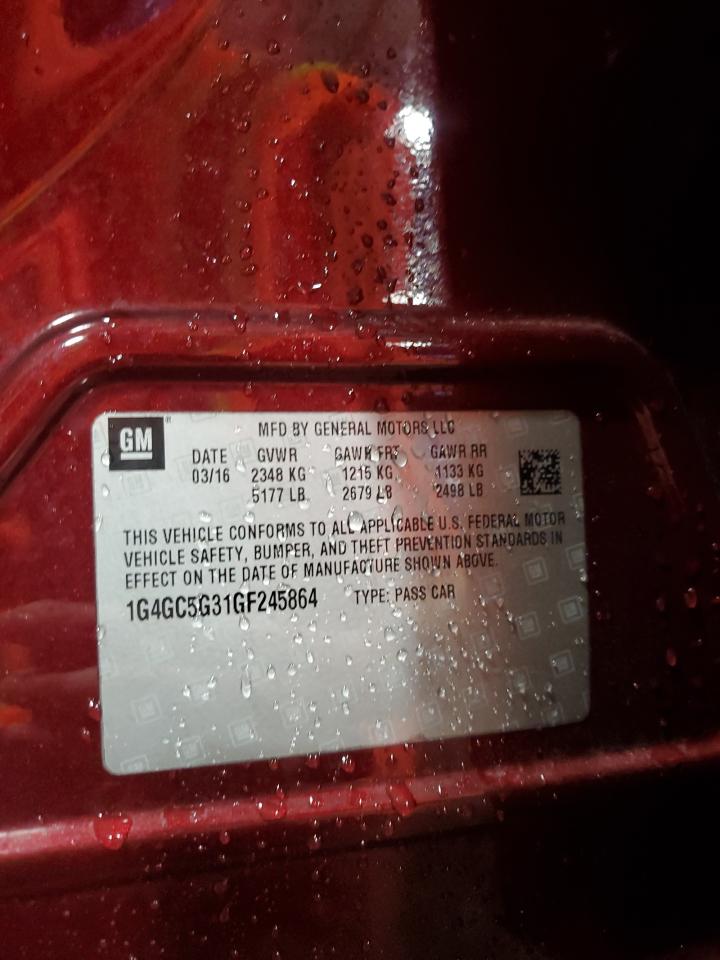 2016 Buick Lacrosse VIN: 1G4GC5G31GF245864 Lot: 64979945