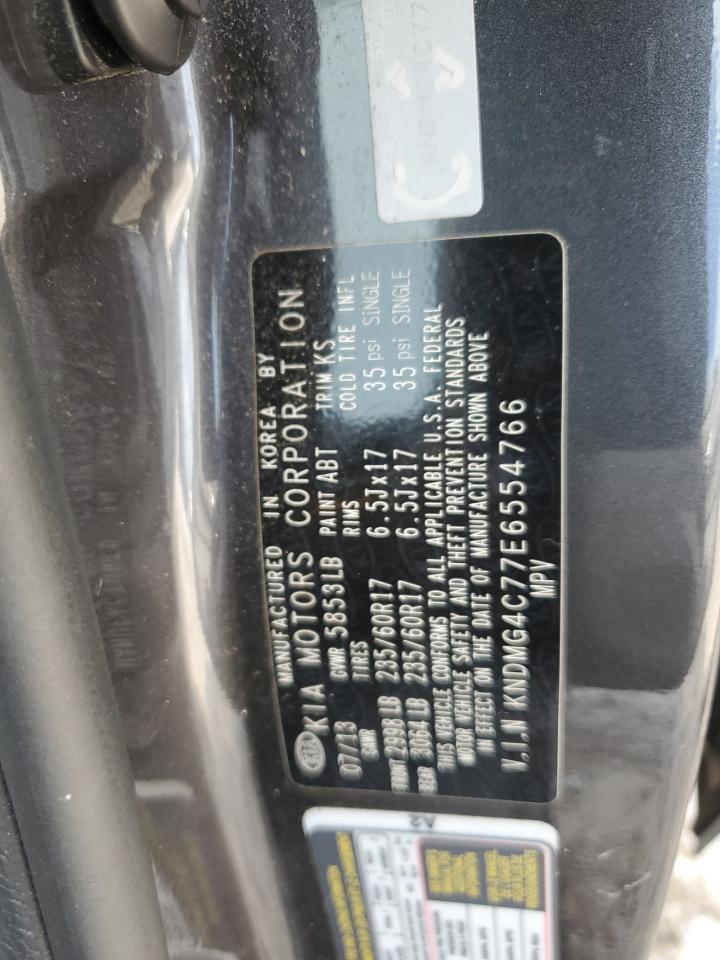 2014 Kia Sedona Lx VIN: KNDMG4C77E6554766 Lot: 64387175