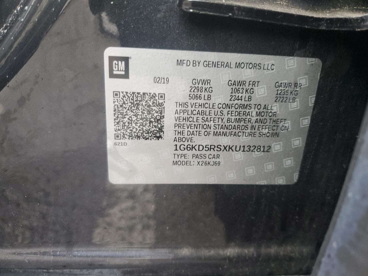 2019 Cadillac Ct6 Premium Luxury VIN: 1G6KD5RSXKU132812 Lot: 64037675