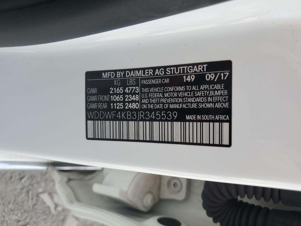 2018 Mercedes-Benz C 300 4Matic VIN: WDDWF4KB3JR345539 Lot: 63734905