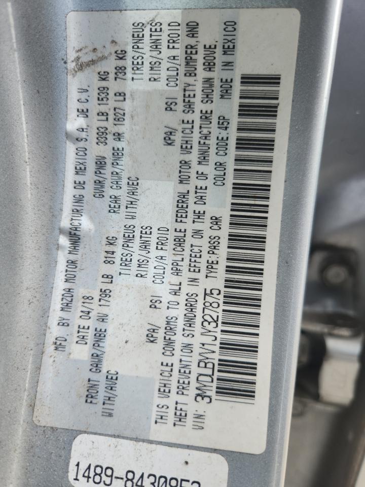 2018 Toyota Yaris Ia VIN: 3MYDLBYV1JY327875 Lot: 64931555