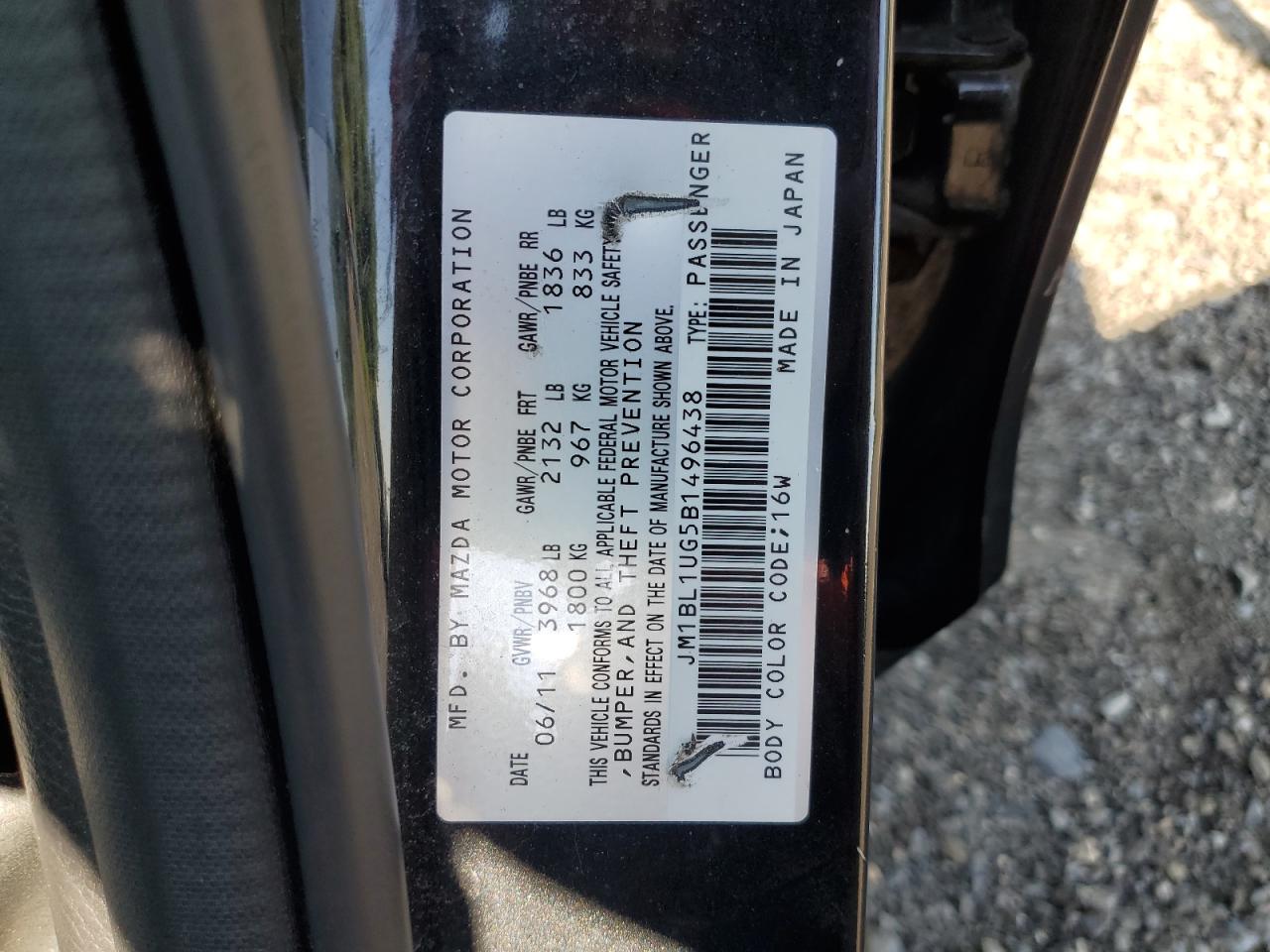 2011 Mazda 3 I VIN: JM1BL1UG5B1496438 Lot: 65073955