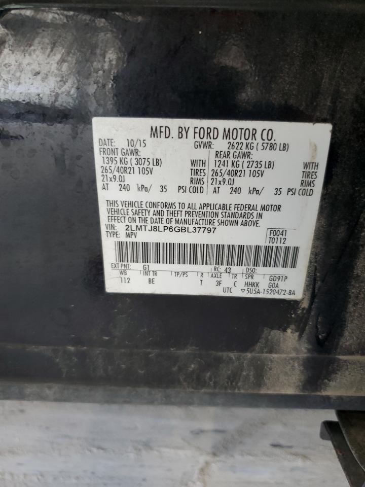 2016 Lincoln Mkx Reserve VIN: 2LMTJ8LP6GBL37797 Lot: 65954745