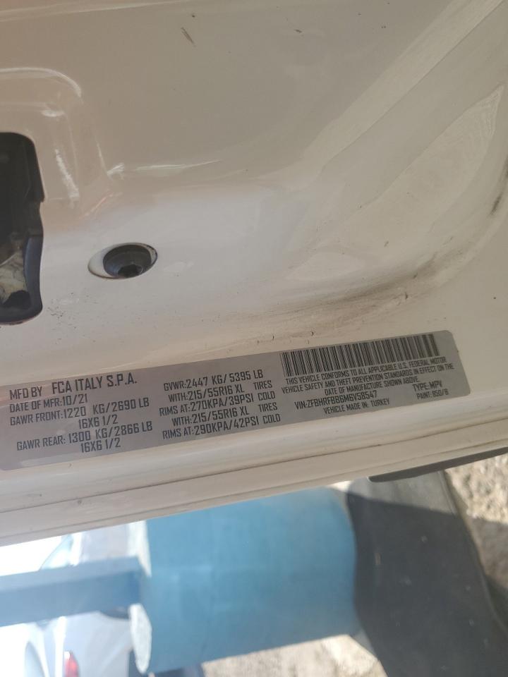 2021 Ram Promaster City Slt VIN: ZFBHRFBB6M6V58547 Lot: 63867105