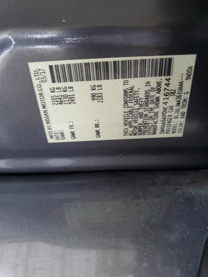 2017 Nissan Maxima 3.5S VIN: 1N4AA6AP0HC416744 Lot: 66288165