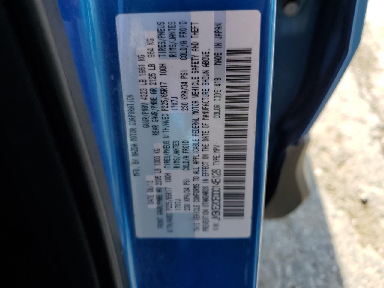 2013 Mazda Cx-5 Touring VIN: JM3KE2CE0D0145128 Lot: 64606595