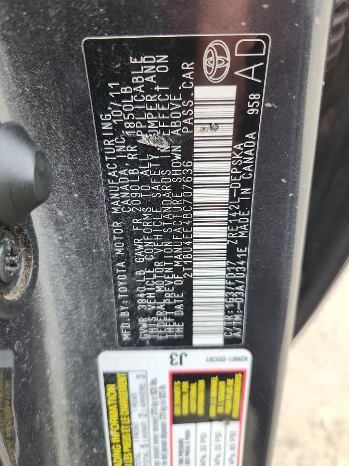 2t1bu4ee4bc707636 2T1BU4EE4BC707636 2011 Toyota Corolla Base