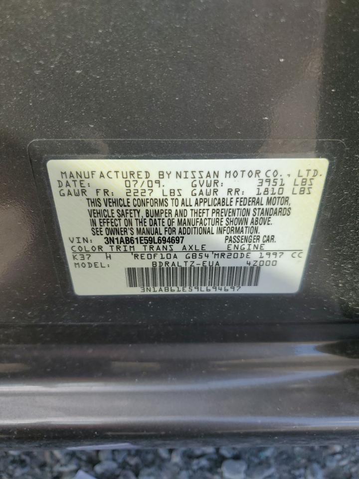 2009 Nissan Sentra 2.0 VIN: 3N1AB61E59L694697 Lot: 64299925