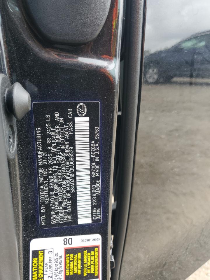 2020 Lexus Es 350 VIN: 58ADZ1B13LU066529 Lot: 63430485