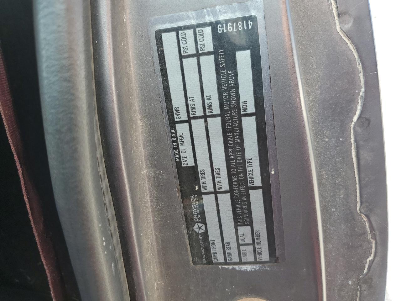 1989 Dodge D-Series D100 VIN: 1B7FE06Y1KS178502 Lot: 85595085