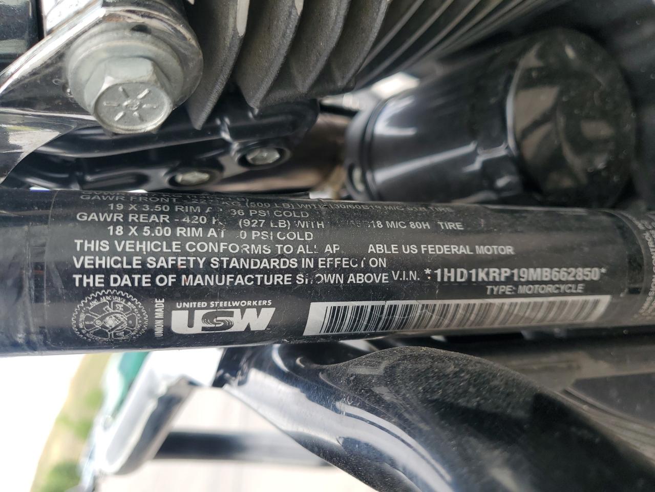 2021 Harley-Davidson Flhxs VIN: 1HD1KRP19MB662850 Lot: 64049095