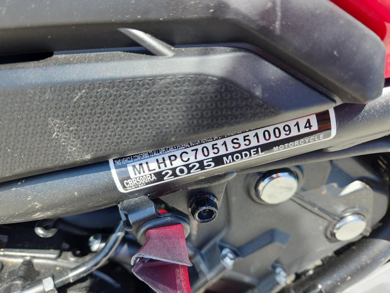 2025 Honda Cbr500 Ra VIN: MLHPC7051S5100914 Lot: 64714815