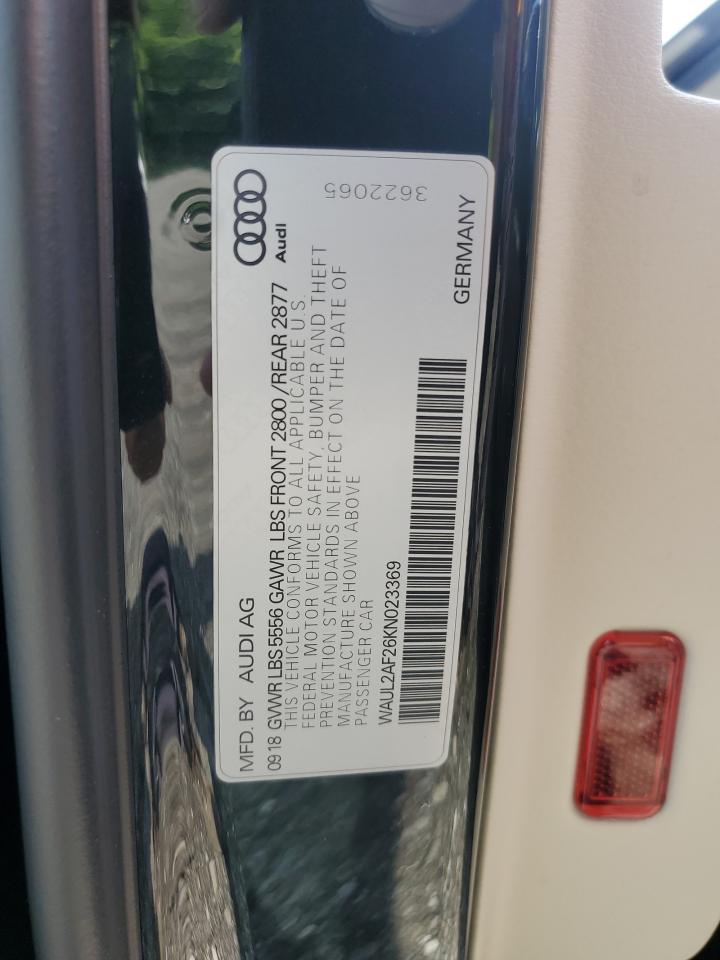 2019 Audi A6 Premium Plus VIN: WAUL2AF26KN023369 Lot: 63646725