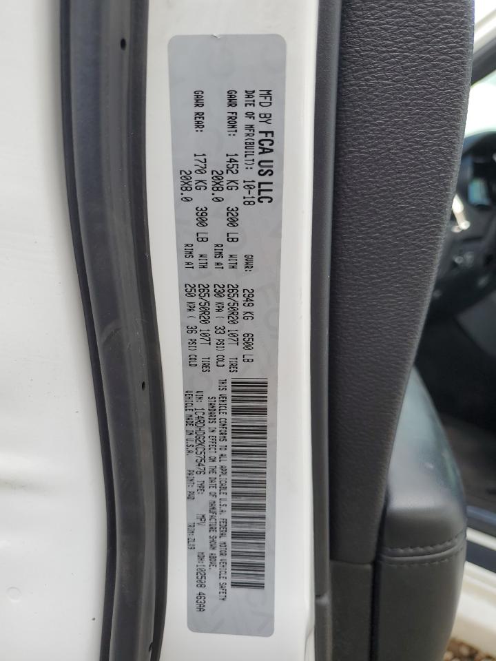 2019 Dodge Durango Gt VIN: 1C4RDHDG2KC575476 Lot: 63076385
