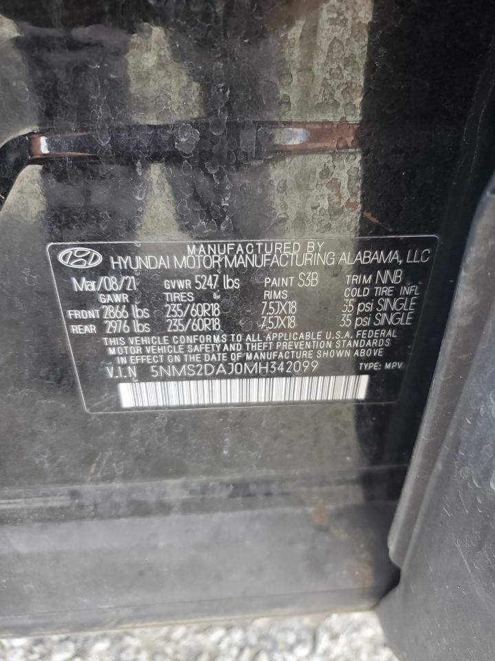 2021 Hyundai Santa Fe Sel VIN: 5NMS2DAJ0MH342099 Lot: 64425855