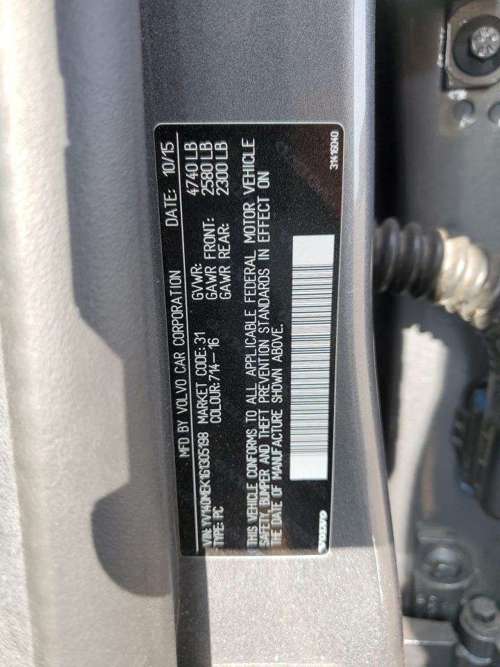 yv140mek1g1305198 YV140MEK1G1305198 2016 Volvo V60 T5 Premier