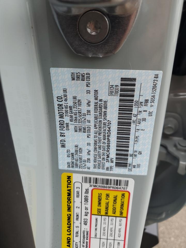 2023 Ford Bronco Sport Big Bend VIN: 3FMCR9B69PRD64707 Lot: 65046565