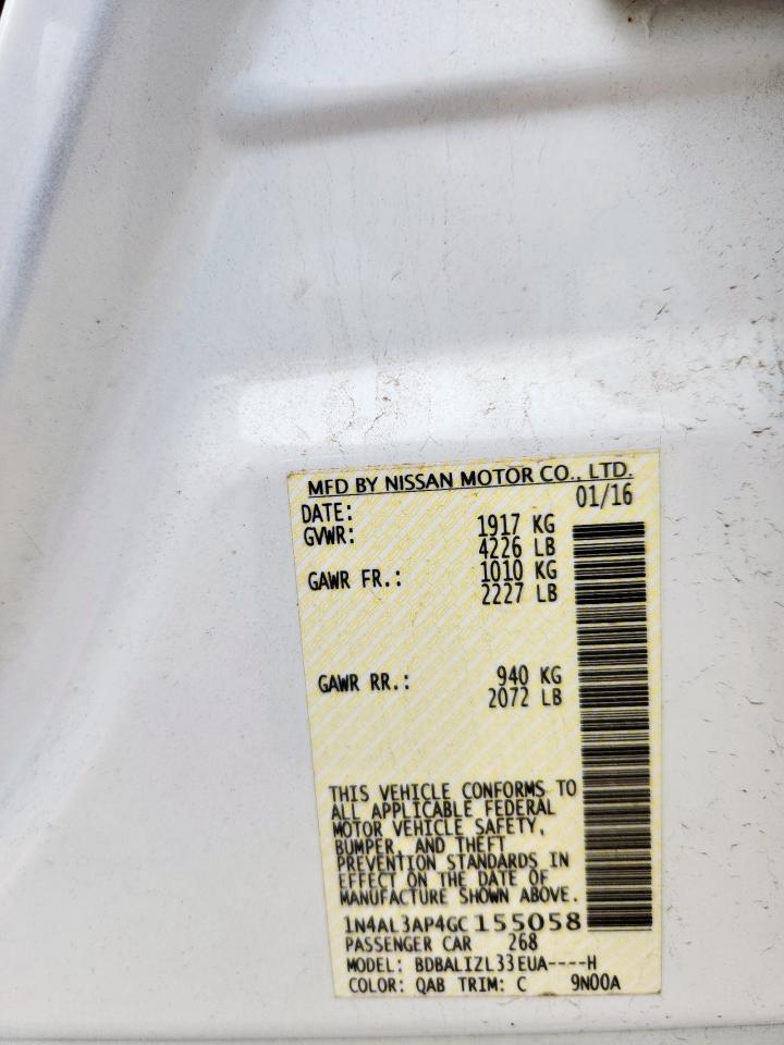 2016 Nissan Altima 2.5 VIN: 1N4AL3AP4GC155058 Lot: 61623325