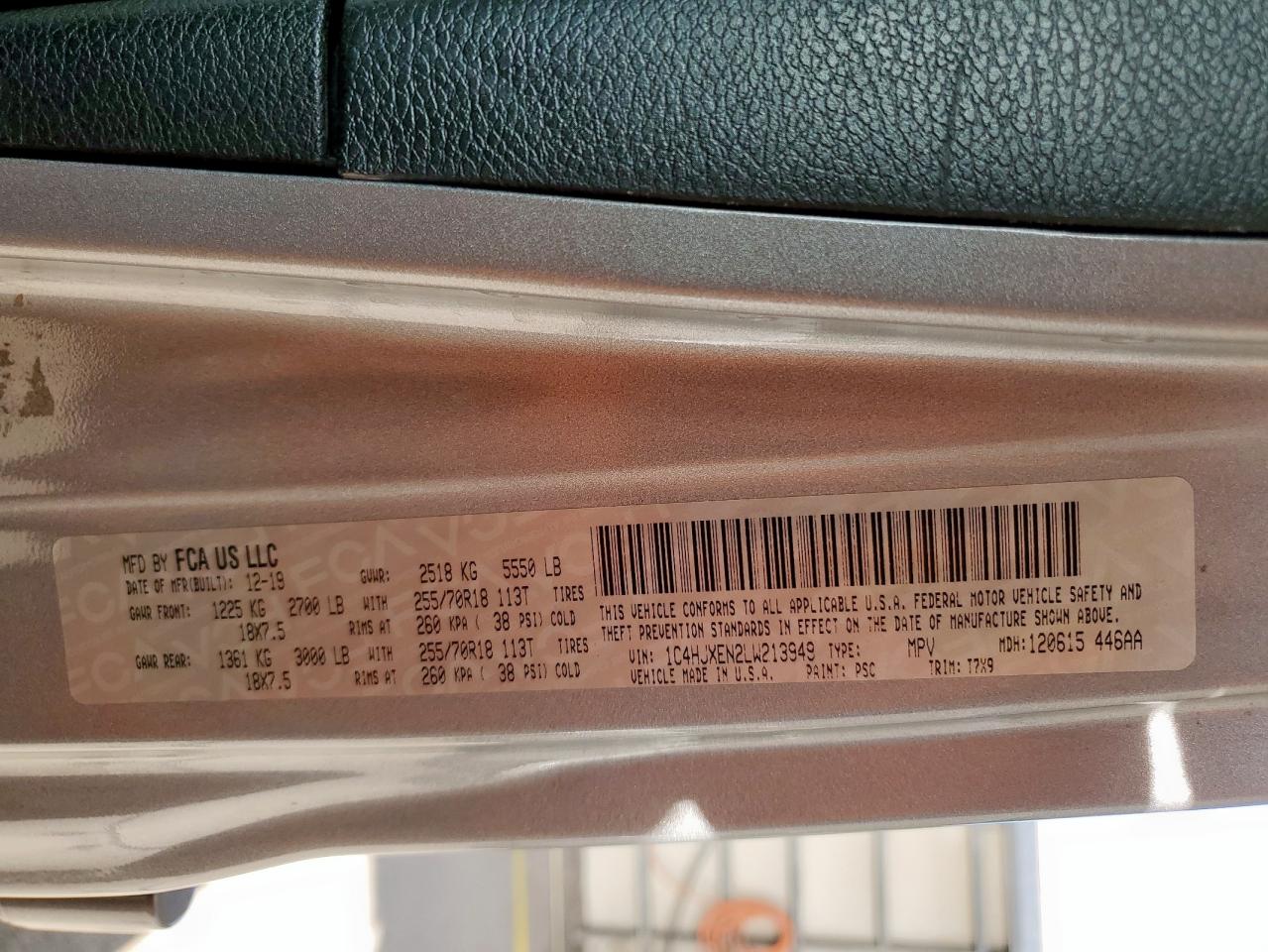 2020 Jeep Wrangler Unlimited Sahara VIN: 1C4HJXEN2LW213949 Lot: 66230525