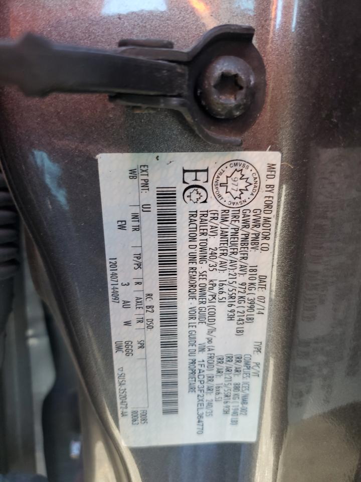 2014 Ford Focus Se VIN: 1FADP3F2XEL364770 Lot: 65359125