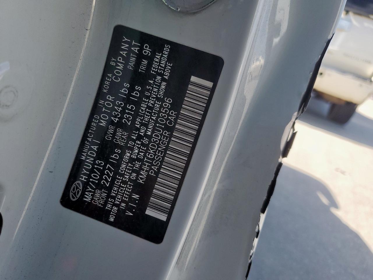 2013 Hyundai Genesis Coupe 2.0T VIN: KMHHT6KD3DU103596 Lot: 67184285