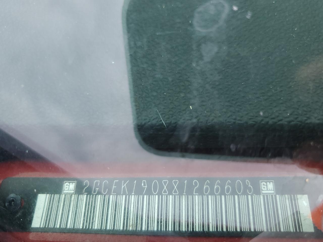 2008 Chevrolet Silverado K1500 VIN: 2GCEK190881266603 Lot: 65469585