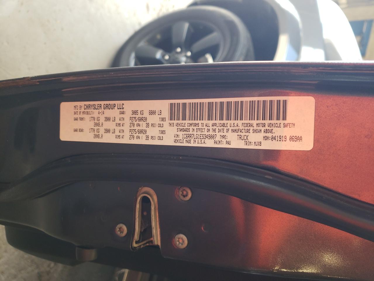 2014 Ram 1500 Slt VIN: 1C6RR7LG1ES349007 Lot: 65410345