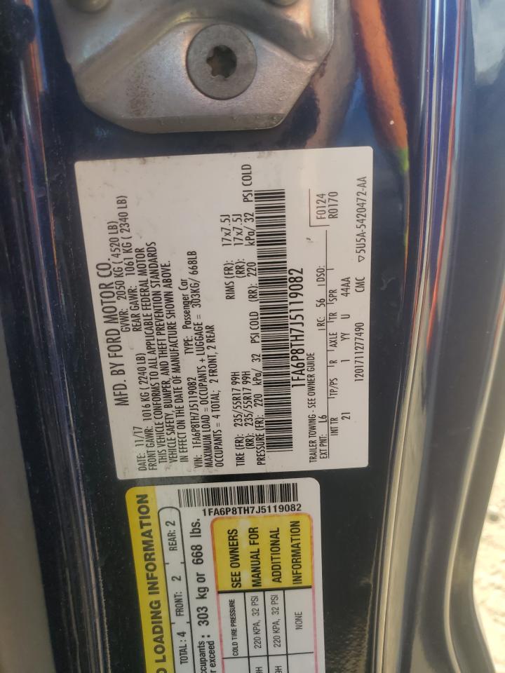 2018 Ford Mustang VIN: 1FA6P8TH7J5119082 Lot: 64686495