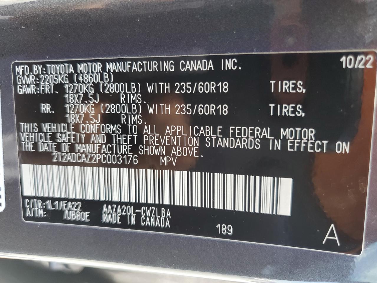 2023 Lexus Nx 250 VIN: 2T2ADCAZ2PC003176 Lot: 63762285