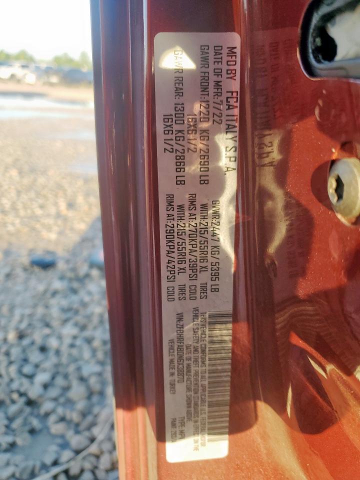 2022 Ram Promaster City Tradesman VIN: ZFBHRFAB0N6X38870 Lot: 63857915