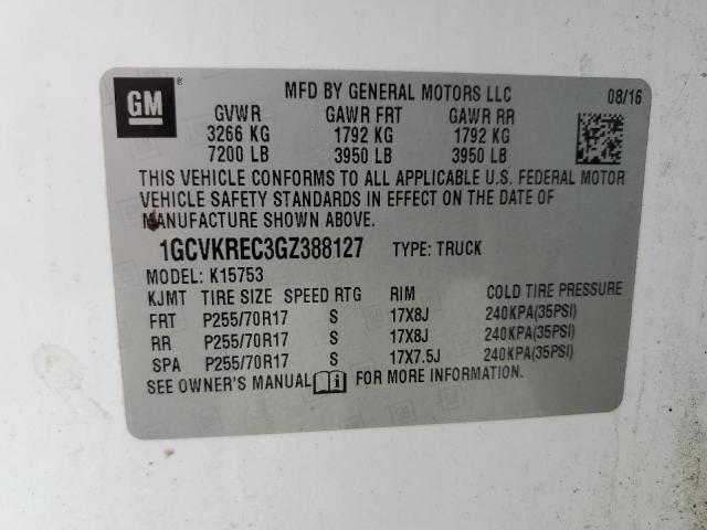 2016 CHEVROLET SILVERADO K1500 LT  