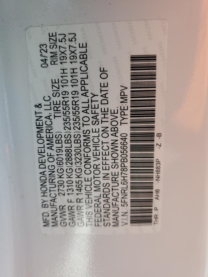 5FNRL6H78PB056640 HONDA ODYSSEY SP 2023