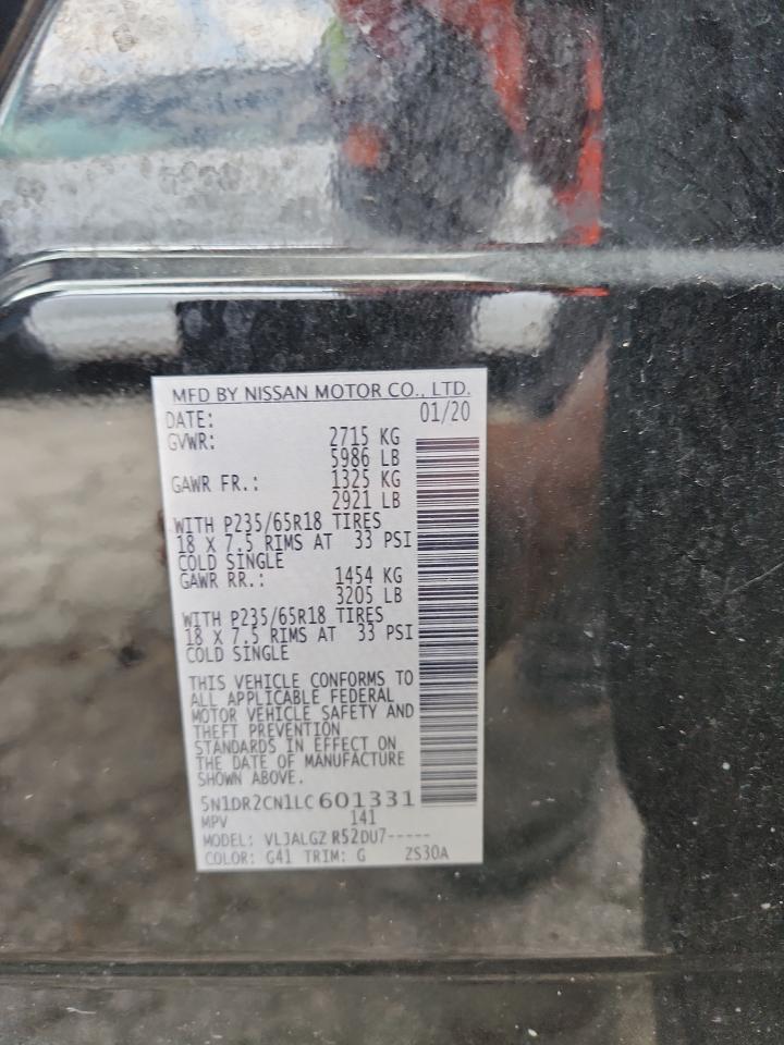 5n1dr2cn1lc601331 5N1DR2CN1LC601331 2020 Nissan Pathfinder Sl
