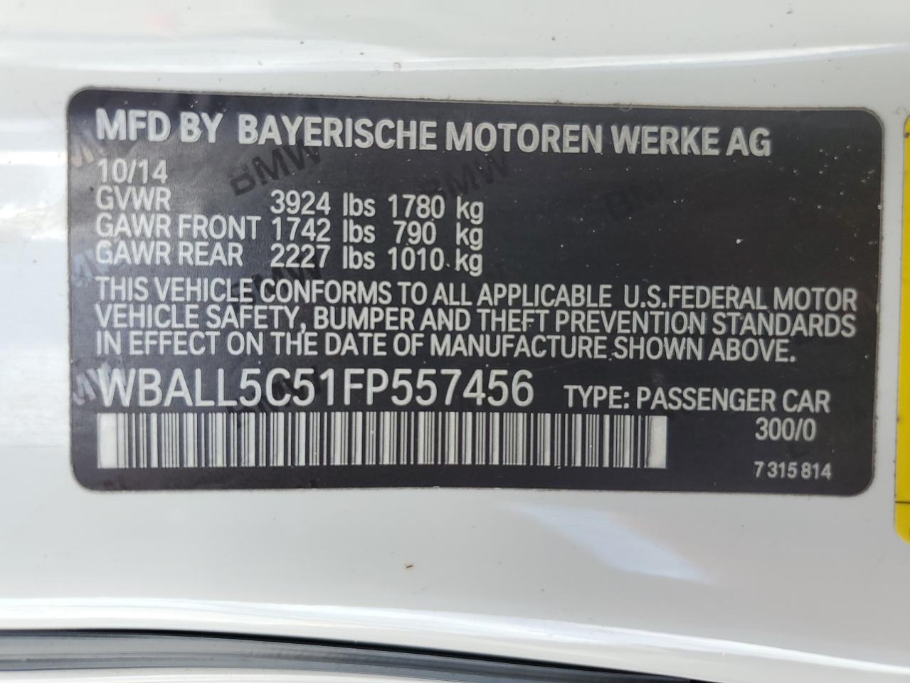 wball5c51fp557456 WBALL5C51FP557456 2015 BMW Z4 Sdrive28I