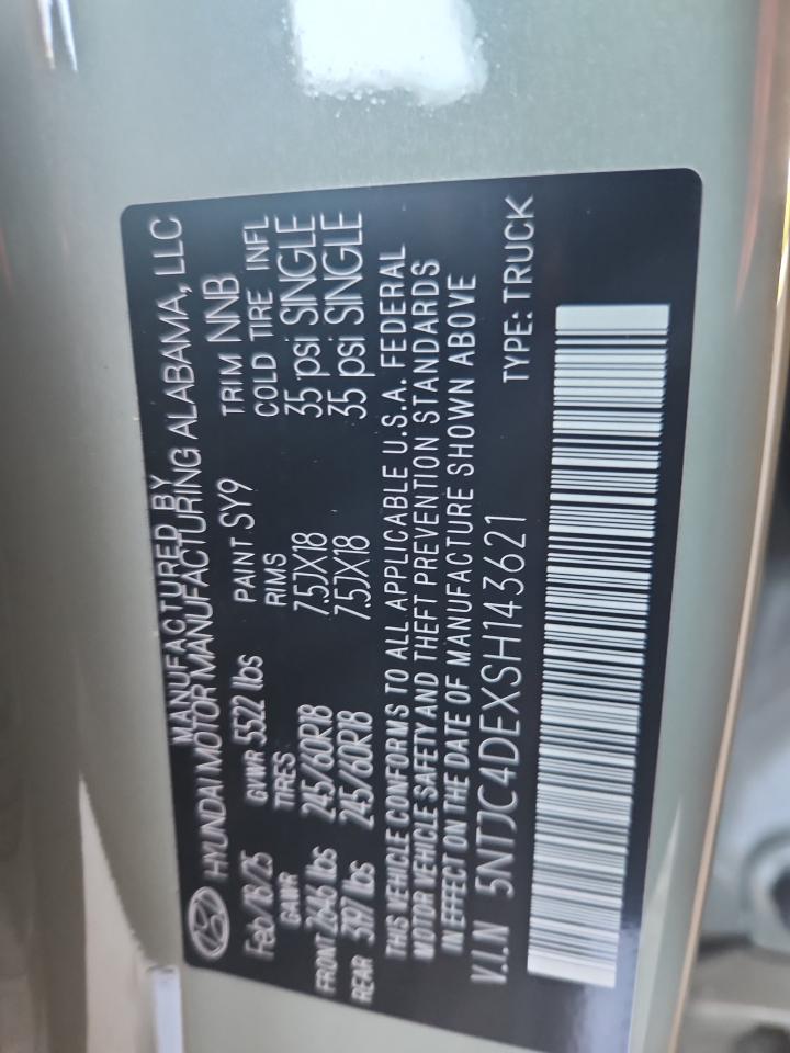 2025 Hyundai Santa Cruz Sel Activity VIN: 5NTJC4DEXSH143621 Lot: 65233685