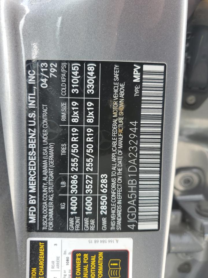 2013 Mercedes-Benz Ml 350 4Matic VIN: 4JGDA5HB1DA232944 Lot: 63084265