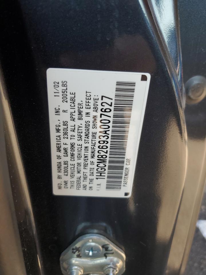 2003 Honda Accord Ex VIN: 1HGCM82693A007627 Lot: 65210215